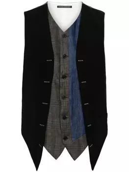 Yohji Yamamoto многослойный жилет, черный