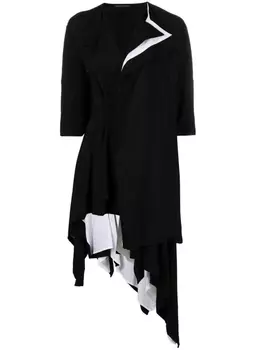 Yohji Yamamoto пальто асимметричного кроя, черный