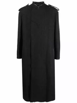 Yohji Yamamoto пальто с эполетами, черный