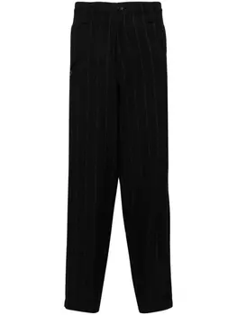 Yohji Yamamoto pinstriped tailored trousers, черный