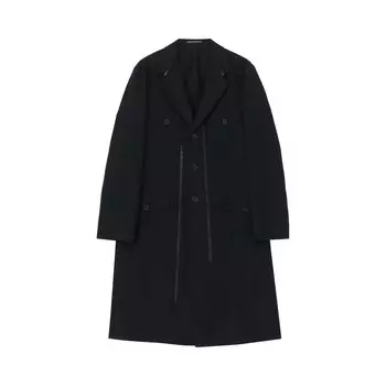 Yohji Yamamoto Pour Homme Длинная куртка на застежке, цвет Черный