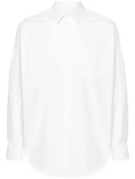 Yohji Yamamoto рубашка с прямым воротником, белый
