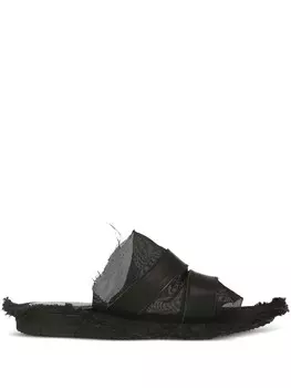 Yohji Yamamoto сандалии с бахромой, черный