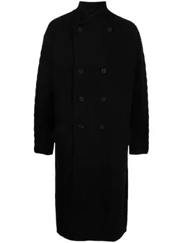 Yohji Yamamoto шерстяное пальто крупной вязки, черный