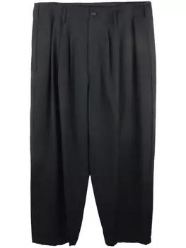Yohji Yamamoto шерстяные брюки с низким шаговым швом, черный