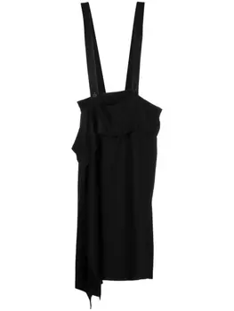 Yohji Yamamoto suspender maxi skirt, черный