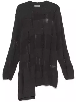 Yohji Yamamoto свитер с эффектом потертости, серый