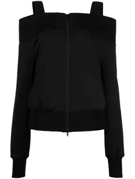 Yohji Yamamoto топ на молнии с приспущенными плечами, черный