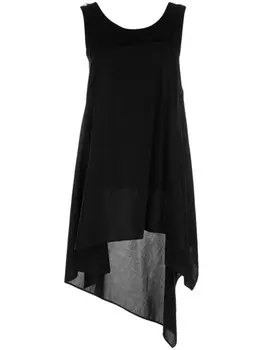 Yohji Yamamoto топ с U-образным вырезом на спине, черный