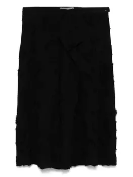 Yohji Yamamoto юбка мини с бахромой, черный