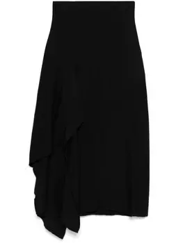 Yohji Yamamoto юбка с драпировкой, черный