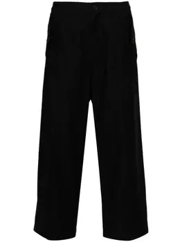 Yohji Yamamoto укороченные брюки M-Front 1 Tuck, черный