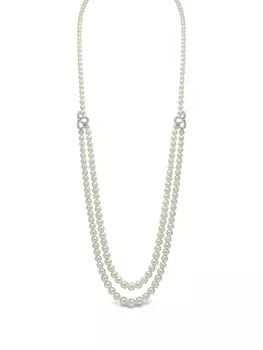 Yoko London колье из белого золота с жемчугом и бриллиантами, белый