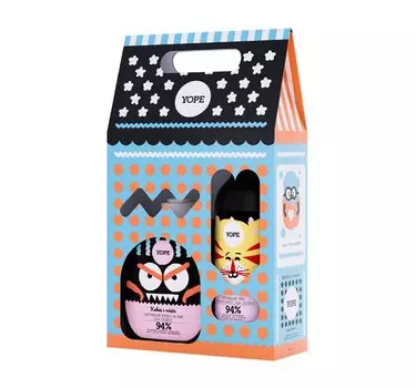 Yope Набор для детского жидкого мыла Кокос и Мята 400мл + гель для душа Клюква и Лаванда 400мл