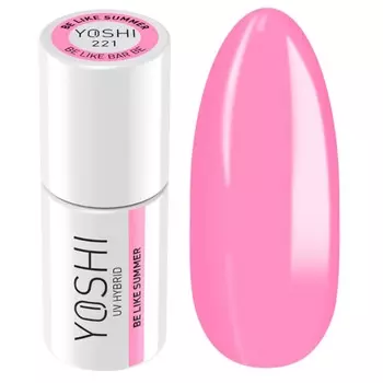 Yoshi, Лак для ногтей гибридный, серия Be Like Bar Be Summer, оттенок №221 - Розовый, 6мл