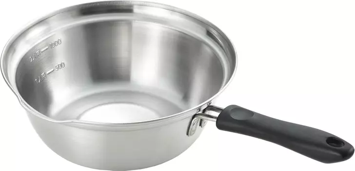Yoshikawa 1216029 Одноручная кастрюля, совместима с газовым пламенем и индукцией, 7,1 дюйма (18 см), донбури рамэн, нержавеющая сталь, сделано в Японии, кастрюля, глубокий носик в комплекте, для одного человека, Silver