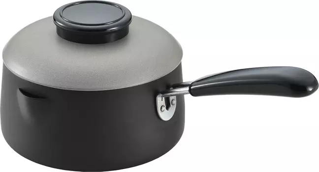 Yoshikawa SH5394 Кастрюля для фритюра, кастрюля для темпура, кастрюля с одной ручкой, 6,3 дюйма (16 см), газовая плита, совместима с индукционной индукцией, утюг, с крышкой, Dankan Gourmet, сделано в Японии, Black