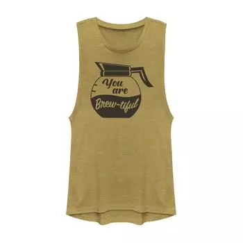 You Are Brew-Tiful Coffee Pot Pun Muscle Tank для юниоров