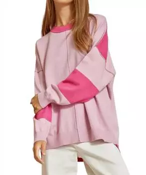 You Know Me свитер Colorblock в цвете Blush Multi ANDREE BY UNIT
