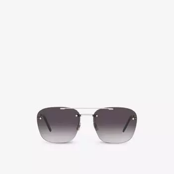 Ys000324 солнцезащитные очки в металлической оправе без оправы Saint Laurent, серебряный