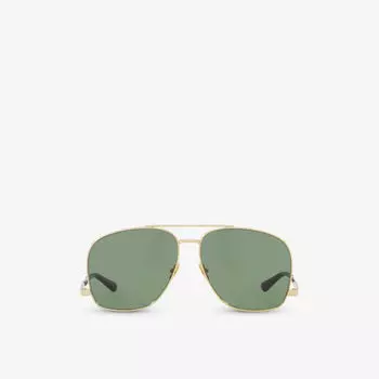 Ys000528 солнцезащитные очки в металлической оправе-пилоте Saint Laurent, желтый