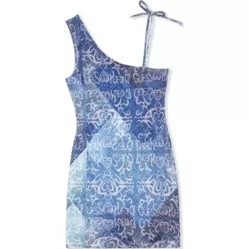 YUEQI QI Совместная модель без рукавов платье женское принтованное синее Guess