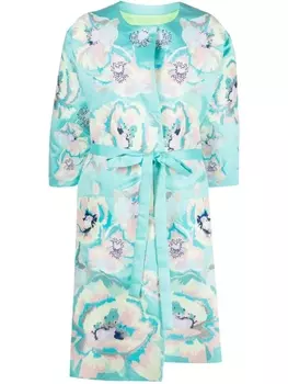 Yuliya Magdych пальто миди Extasy с вышивкой, синий