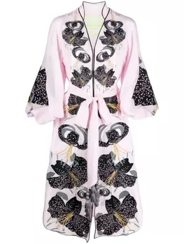 Yuliya Magdych платье Lilies с пышными рукавами, розовый