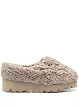 YUME YUME фактурные мюли на платформе, нейтральный цвет