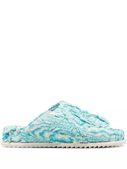 YUME YUME шлепанцы с абстрактным принтом, синий