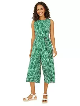 Yumi Mela Комбинезон-кюлот без рукавов Ditsy Daisy, зеленый