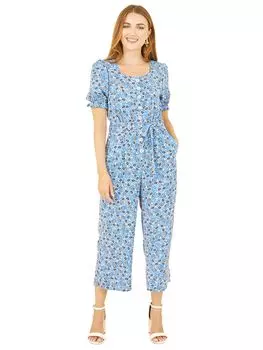 Yumi Spring Meadow Комбинезон с цветочным принтом, синий