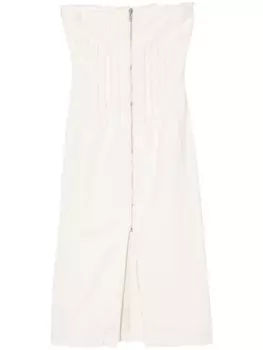 Yuzefi джинсовое платье миди без бретелей, нейтральный цвет