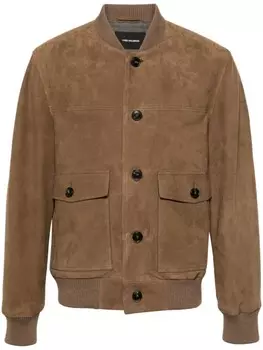 Yves Salomon бомбер на пуговицах, коричневый