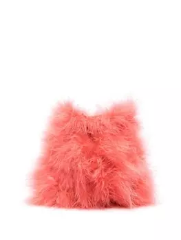 Yves Salomon клатч с перьями, розовый