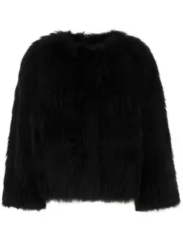 Yves Salomon куртка из перьев, черный