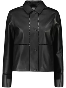 Yves Salomon куртка с декоративной строчкой, черный