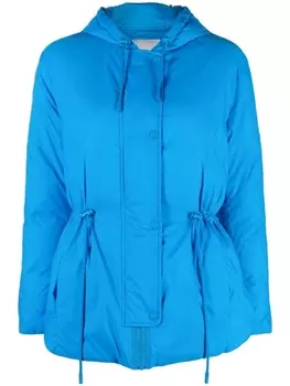 Yves Salomon куртка с капюшоном и кулиской, синий