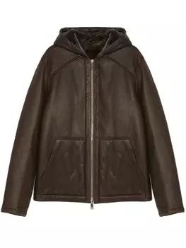 Yves Salomon куртка с капюшоном, коричневый