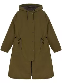 Yves Salomon пальто с капюшоном, зеленый