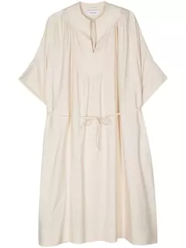 Yves Salomon платье миди с поясом, нейтральный цвет