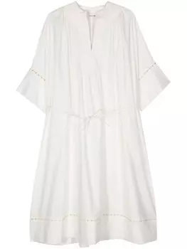 Yves Salomon поплиновое платье миди, нейтральный цвет