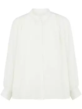 Yves Salomon шелковая рубашка со складками, зеленый