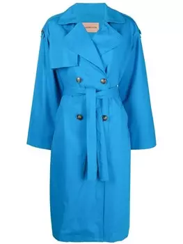 Yves Salomon тренч с поясом, синий
