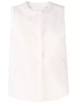 Yves Salomon жилет из овчины, нейтральный цвет