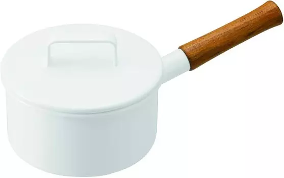 YY-16S Кастрюля с одной ручкой, кастрюля, эмаль, 6,7 дюйма (17 см), совместима с индукционной индукцией, белая 365Methods, Wht