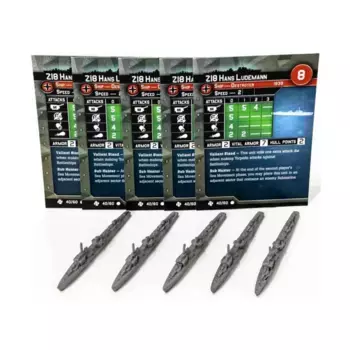 Z18 Ганс Людеманн (К) x5, Axis & Allies - Collectible Miniatures Game - War at Sea - Task Force Singles