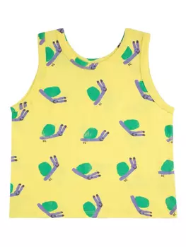Забавная майка с изображением улитки Bobo Choses, желтый