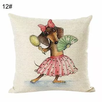 Забавная подушка с принтом таксы, чехол для подушки, диван-кровать, декор для автомобиля, кафе, 12 # Stuttg