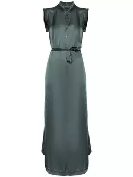 Zadig&Voltaire атласное платье макси Raos, зеленый